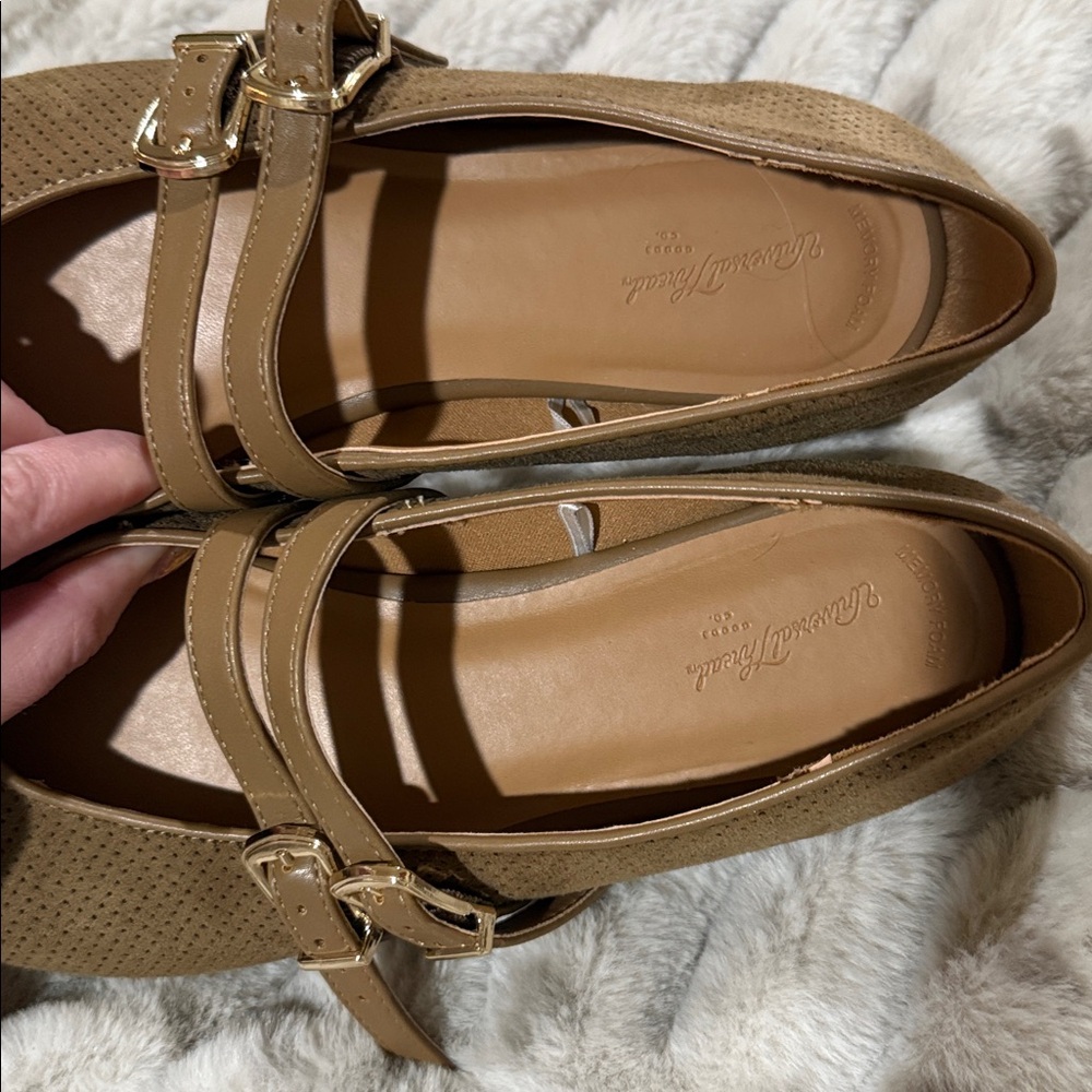 Universal Thread Henrietta Tan Double-Strap Perforated Ballet Flat - Picture 2 of 7